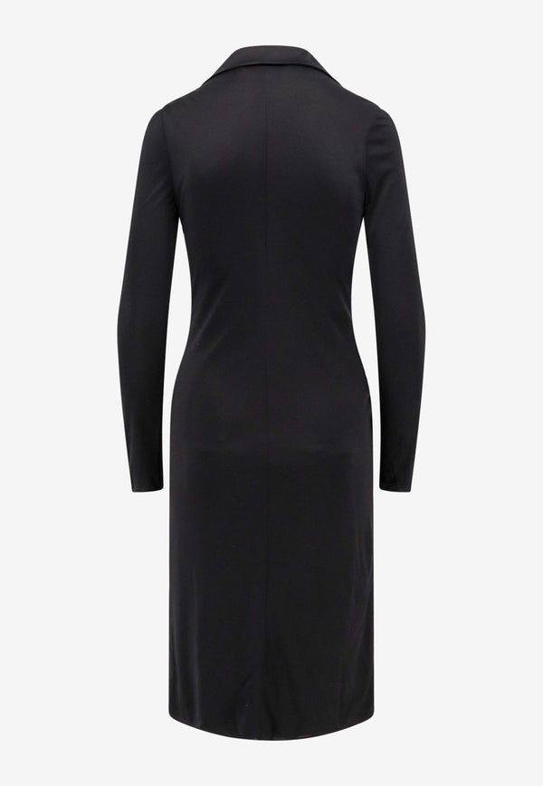 Versace Satin Dress with Safety Pin Black 10164121A10183_1B000_Black_29848756