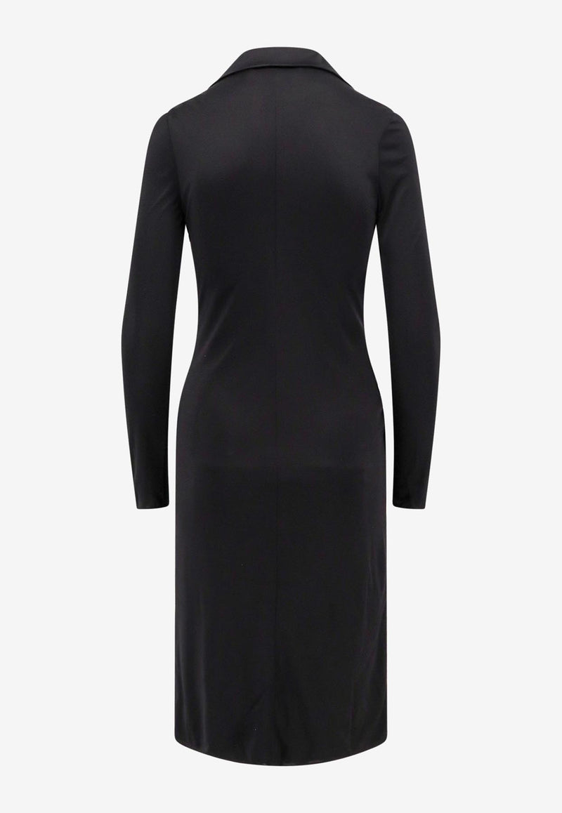 Versace Satin Dress with Safety Pin Black 10164121A10183_1B000_Black_29848756