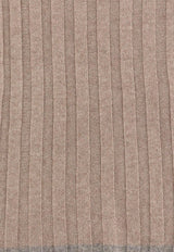 Brunello Cucinelli Ribbed Cashmere Scarf Beige M2240819CYN11_CORTECCIA GRIGIO CHIARO_30005087
