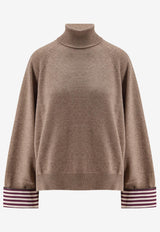 Brunello Cucinelli Monili-Patch Cashmere Sweater Brown M12709803PC077_Brown_29842921