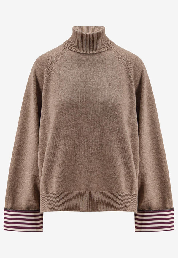 Brunello Cucinelli Monili-Patch Cashmere Sweater Brown M12709803PC077_Brown_29842921