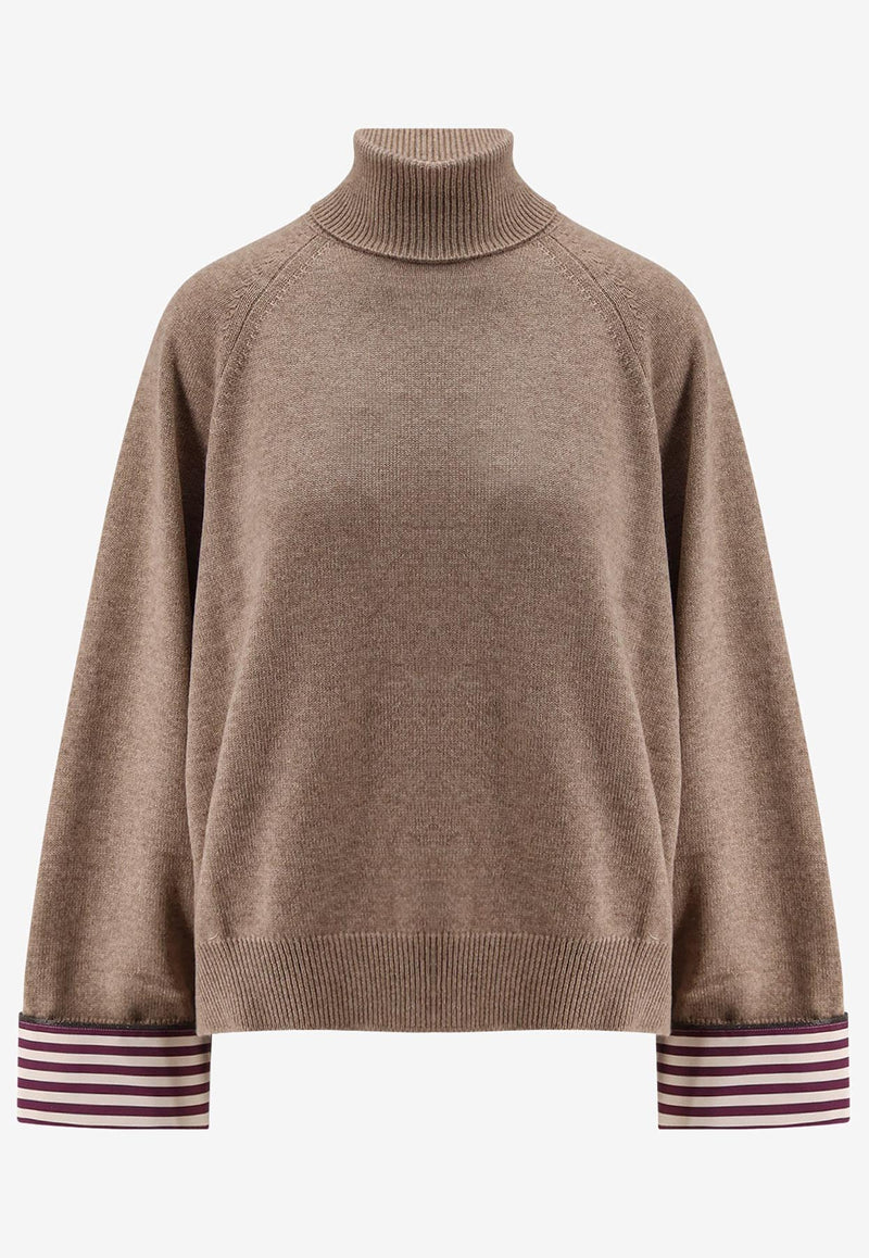 Brunello Cucinelli Monili-Patch Cashmere Sweater Brown M12709803PC077_Brown_29842921