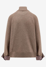 Brunello Cucinelli Monili-Patch Cashmere Sweater Brown M12709803PC077_Brown_29842921