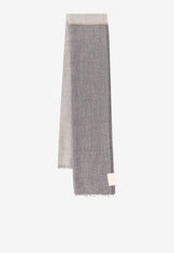 Brunello Cucinelli Cashmere and Silk Scarf Gray MSC606AVCW483_DARK AND LT GREY_30005100