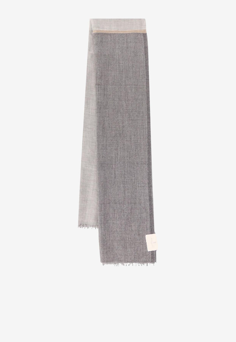 Brunello Cucinelli Cashmere and Silk Scarf Gray MSC606AVCW483_DARK AND LT GREY_30005100