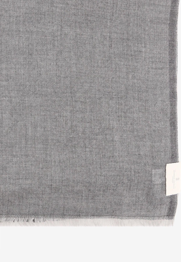 Brunello Cucinelli Cashmere and Silk Scarf Gray MSC606AVCW483_DARK AND LT GREY_30005100