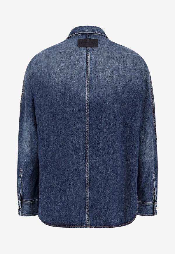 Givenchy Denim Buttoned Shirt Blue BM615W516L401_Blue_29839855