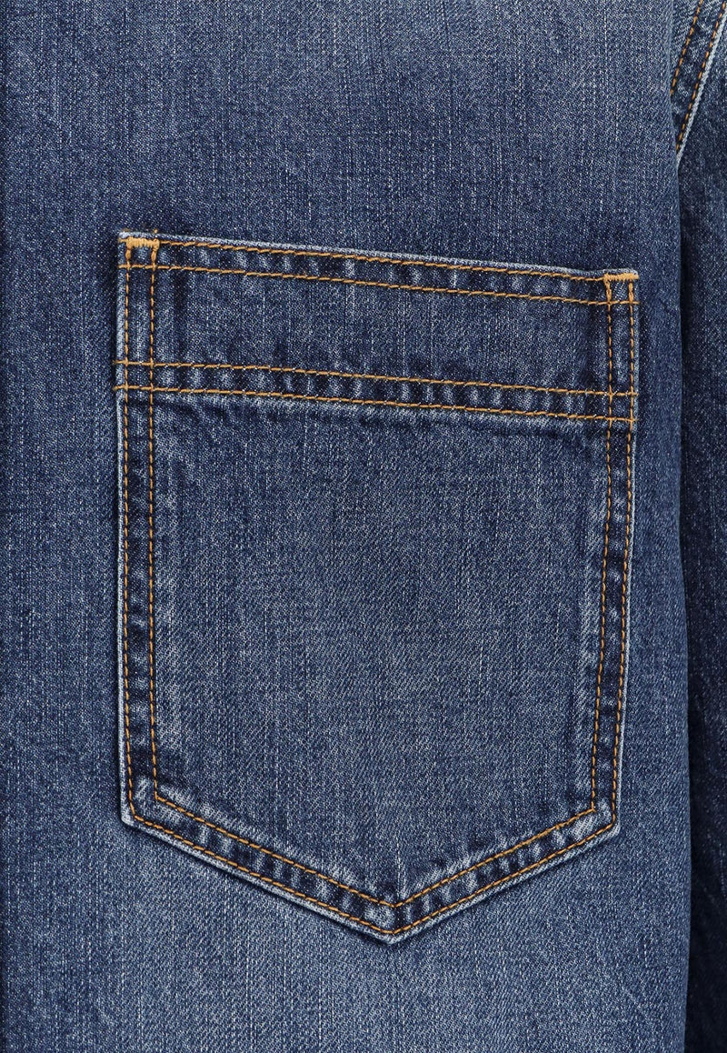 Givenchy Denim Buttoned Shirt Blue BM615W516L401_Blue_29839855