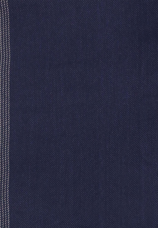 Brunello Cucinelli Wool and Cashmere Scarf Navy MSC665ORCL616_BLU/BROWN/GRIGIO_30005098