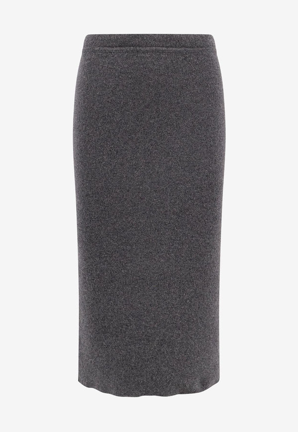 Tom Ford Cashmere-Blend Midi Skirt Gray GCK247YAX930IG712_DARK GREY MELANGE_29846503