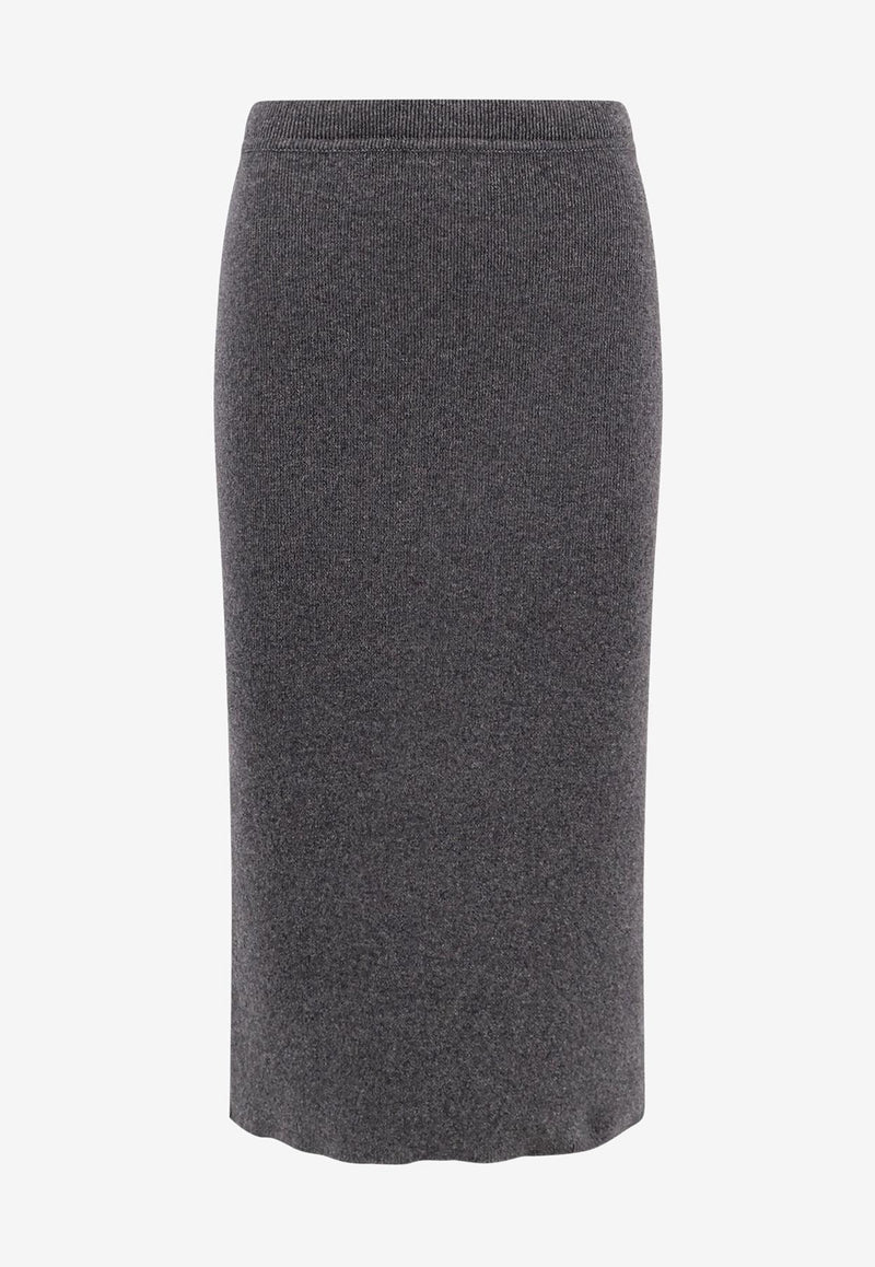 Tom Ford Cashmere-Blend Midi Skirt Gray GCK247YAX930IG712_DARK GREY MELANGE_29846503