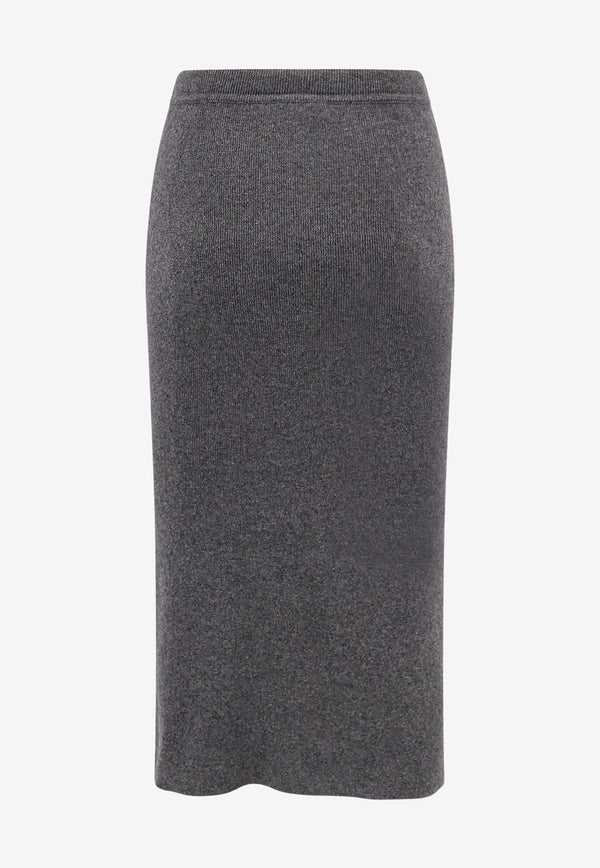 Tom Ford Cashmere-Blend Midi Skirt Gray GCK247YAX930IG712_DARK GREY MELANGE_29846503
