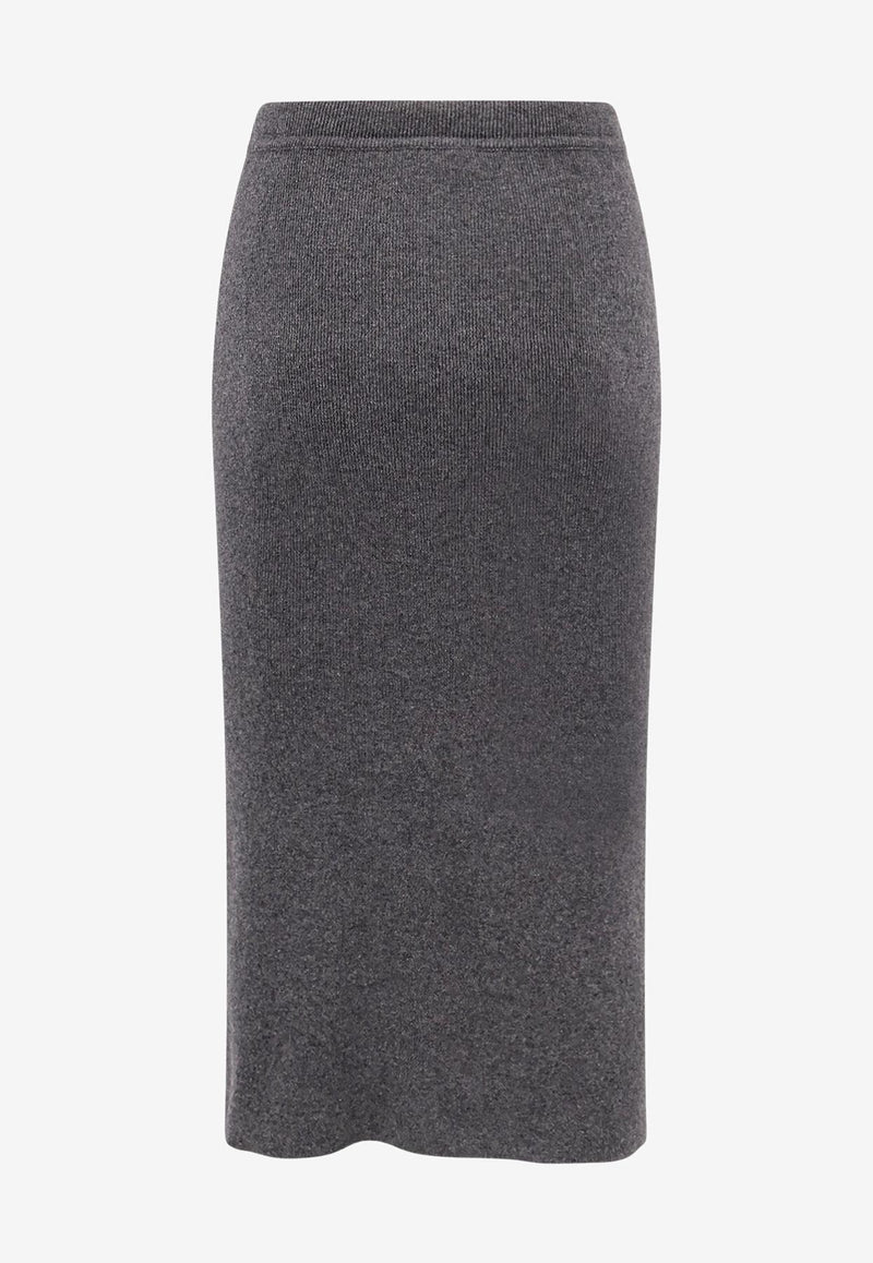 Tom Ford Cashmere-Blend Midi Skirt Gray GCK247YAX930IG712_DARK GREY MELANGE_29846503