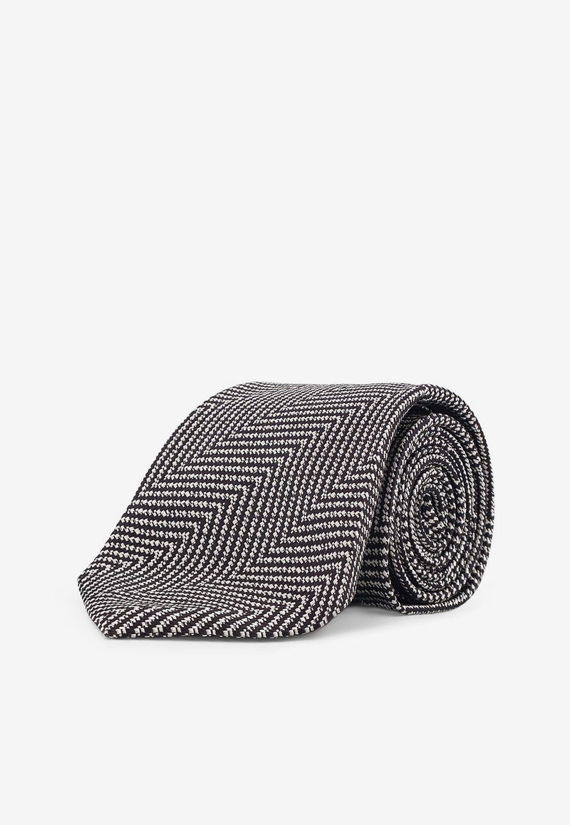 Tom Ford Patterned Silk Tie Gray STE001S0129IG013_Silver_29843215