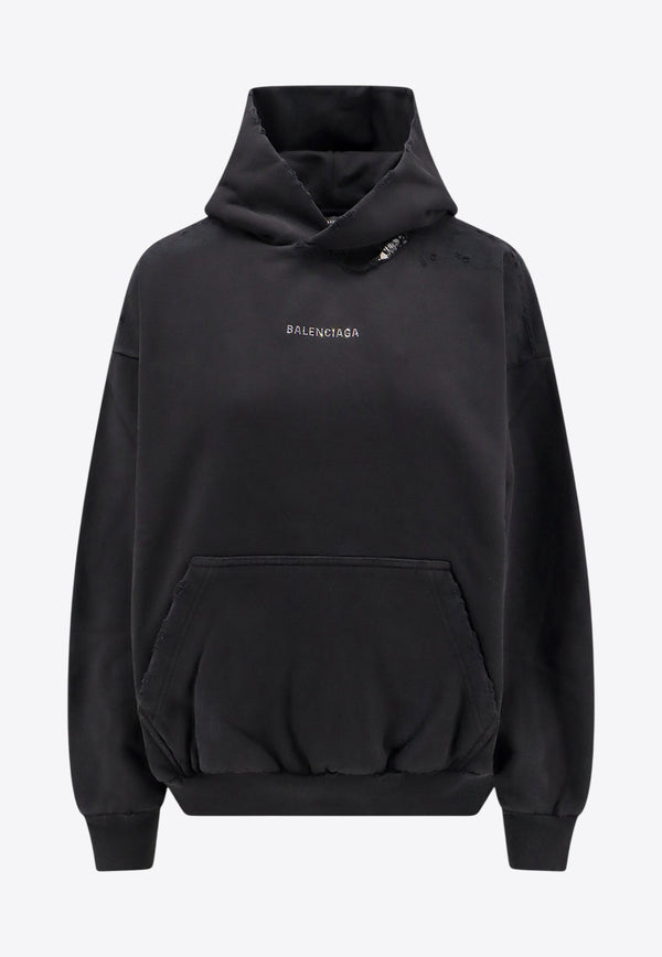 Balenciaga Studded Logo Hooded Sweatshirt Black 767877TSVO31083_FADED BLACK_29842612