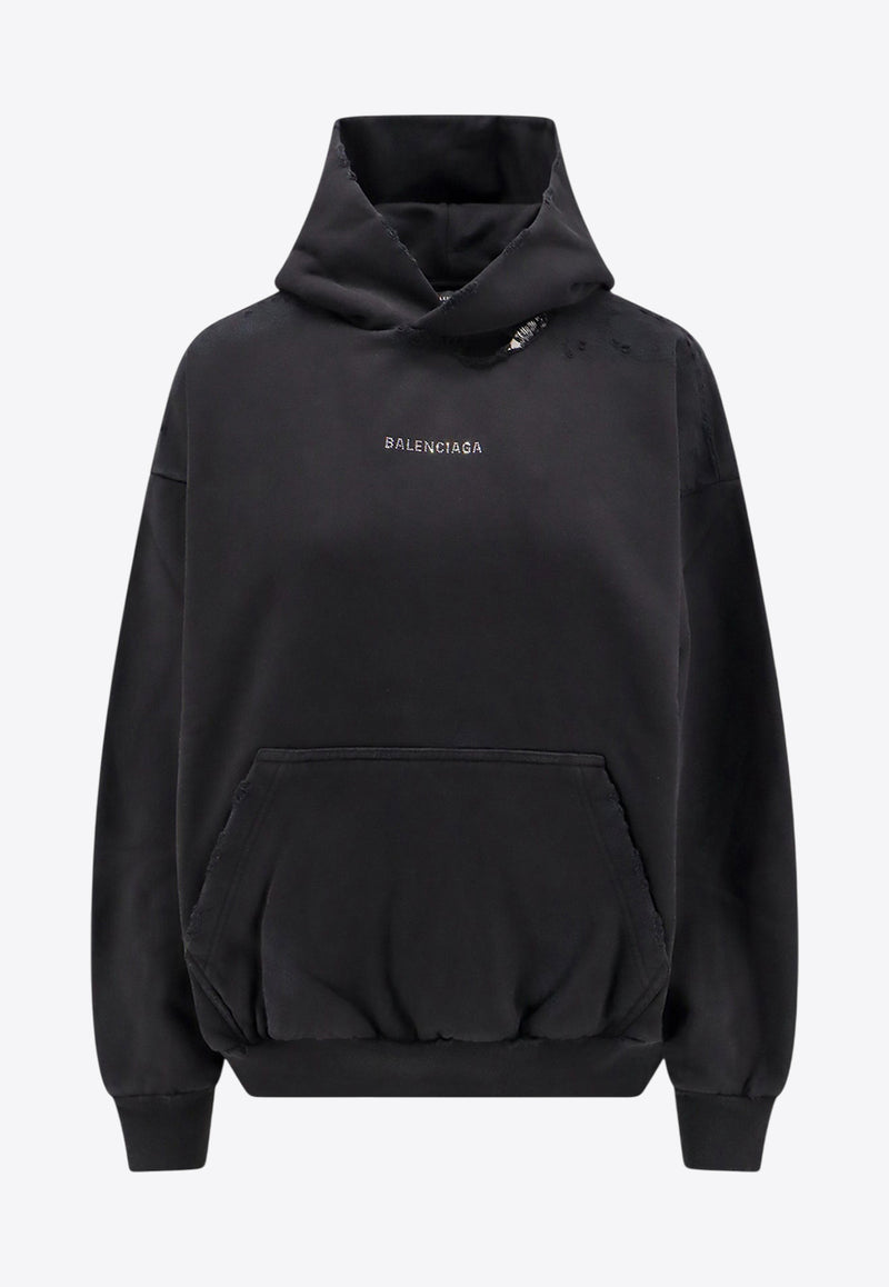 Balenciaga Studded Logo Hooded Sweatshirt Black 767877TSVO31083_FADED BLACK_29842612