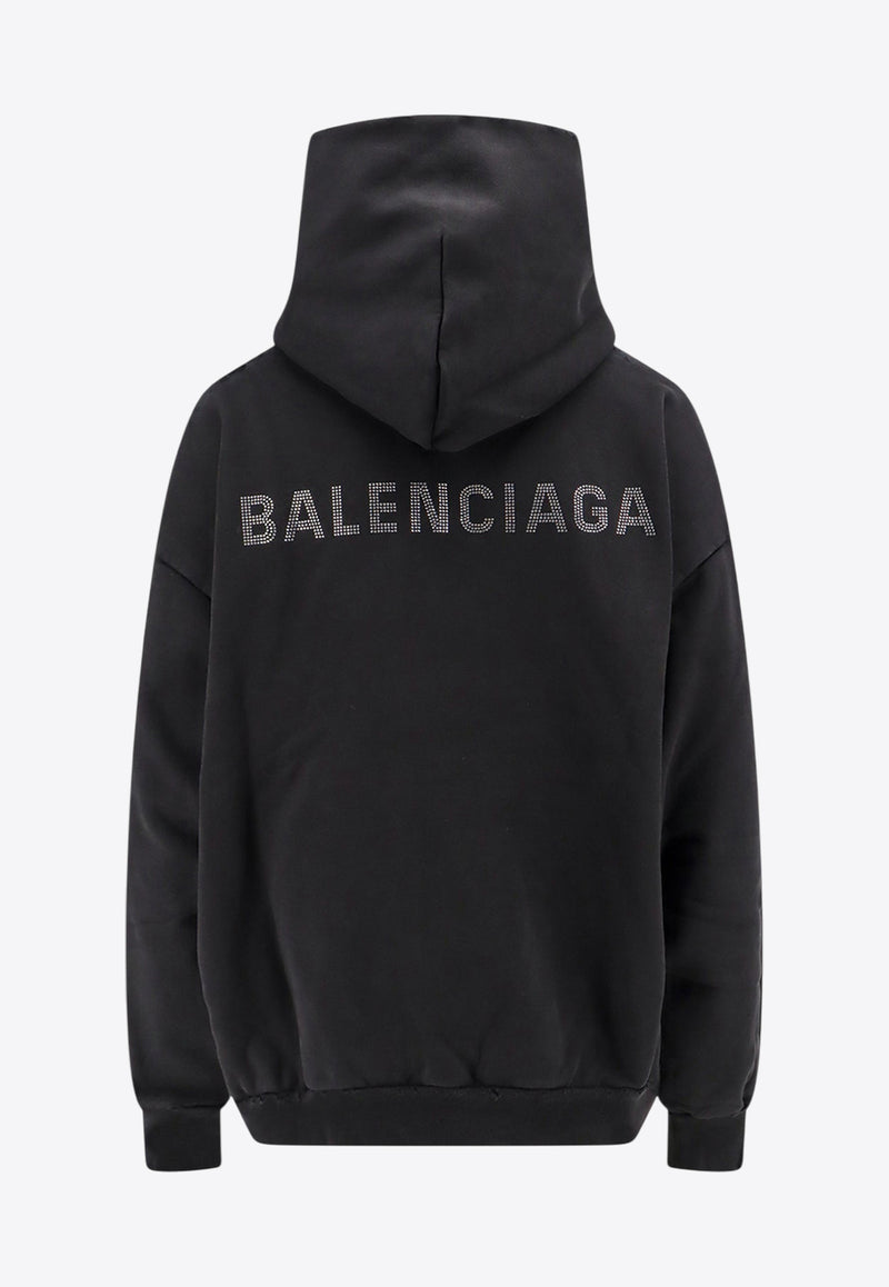 Balenciaga Studded Logo Hooded Sweatshirt Black 767877TSVO31083_FADED BLACK_29842612