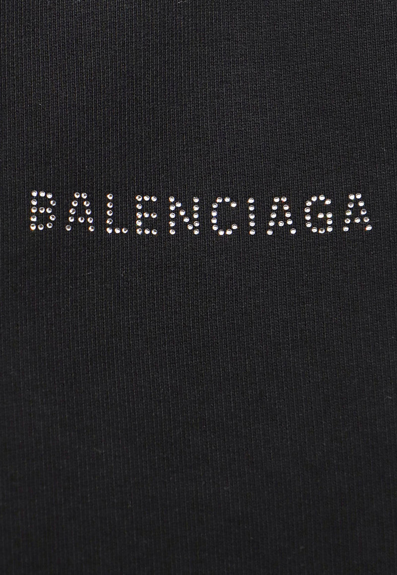 Balenciaga Studded Logo Hooded Sweatshirt Black 767877TSVO31083_FADED BLACK_29842612
