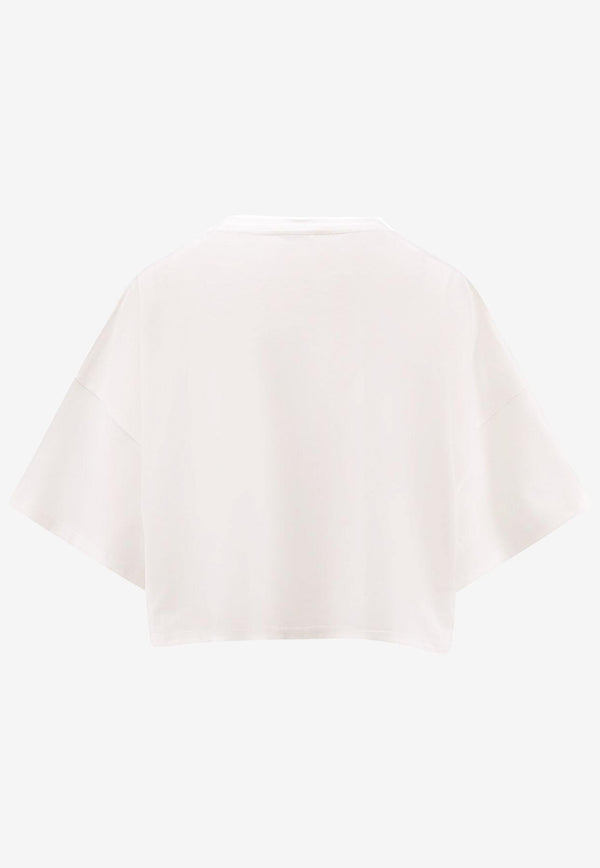 Chloé Maxi Logo Cropped T-shirt White CH24AJH09183101_White_29840172