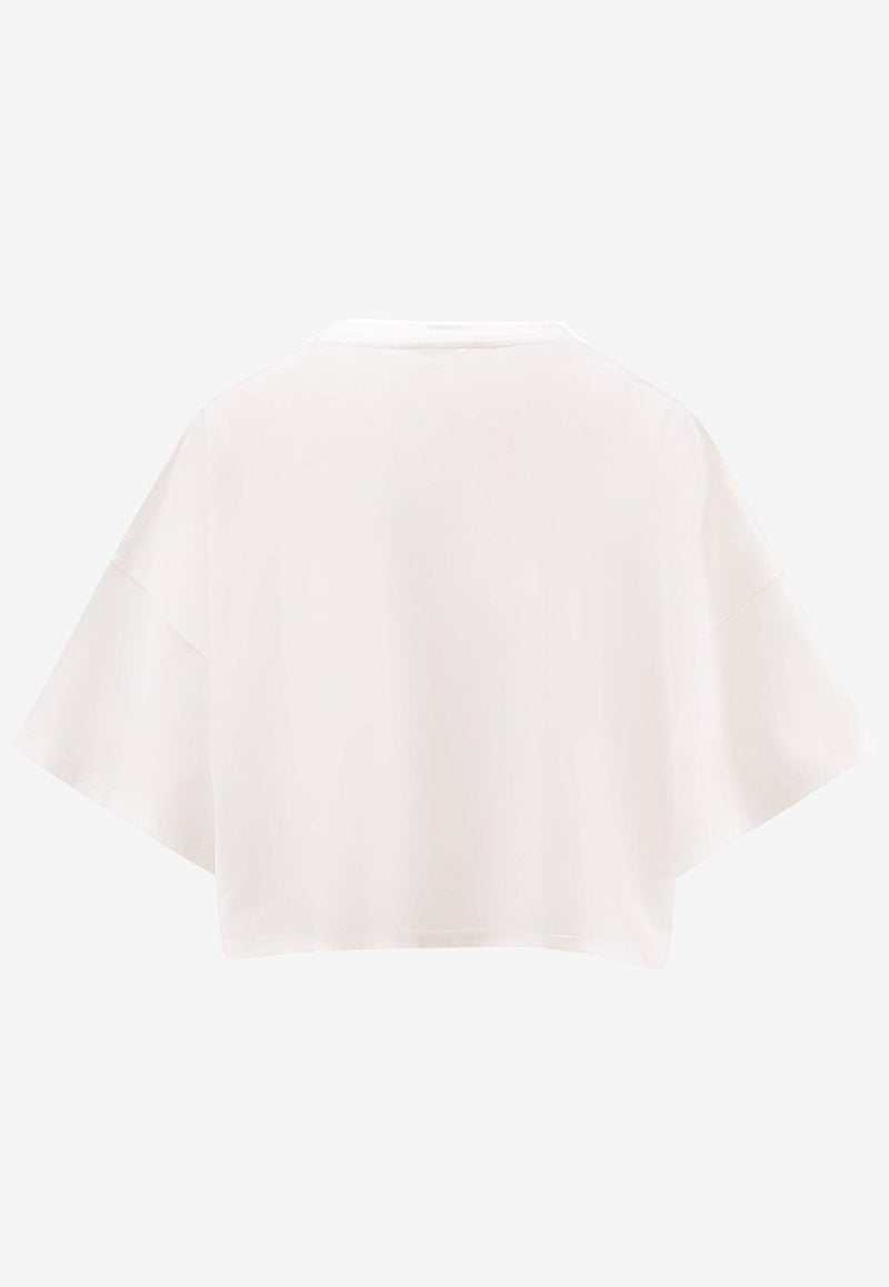 Chloé Maxi Logo Cropped T-shirt White CH24AJH09183101_White_29840172