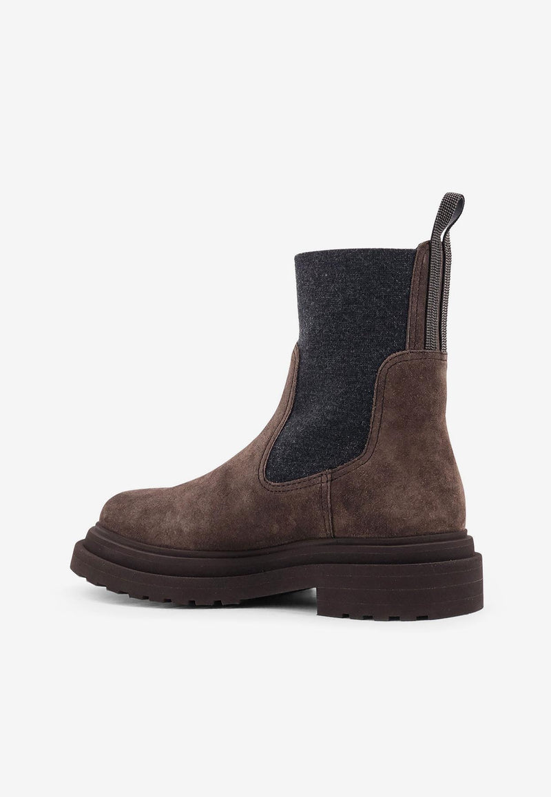 Brunello Cucinelli Suede Chelsea Boots Brown MZSFG3034C7284_DARK BROWN_29847494