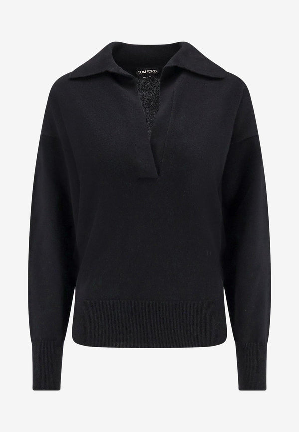 Tom Ford V-neck Cashmere Sweater Black MAK1391YAX899LB999_Black_29843871