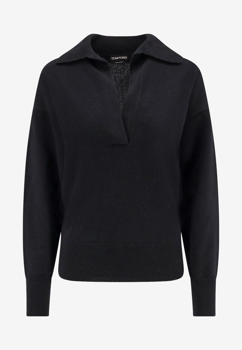 Tom Ford V-neck Cashmere Sweater Black MAK1391YAX899LB999_Black_29843871