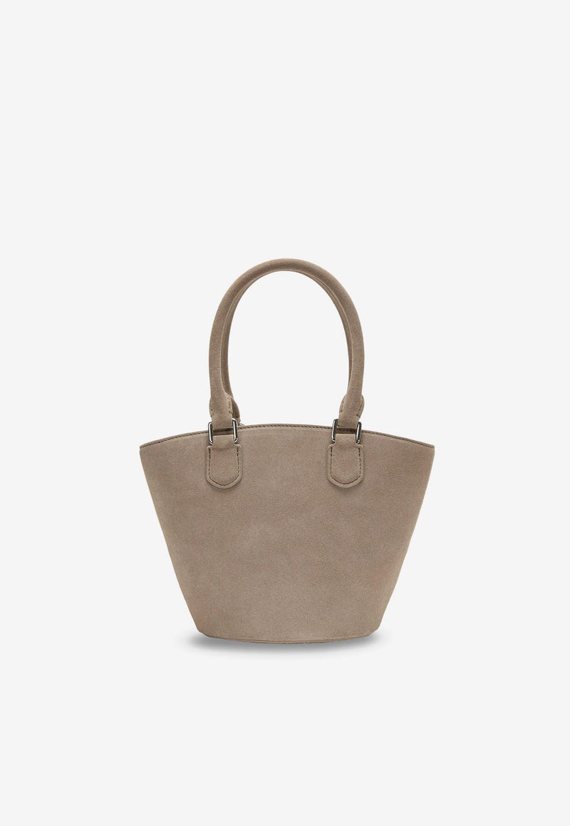 Self-Portrait Suede Shoulder Bag with Charms Taupe PF25314BGRGREY_Grey_29841135