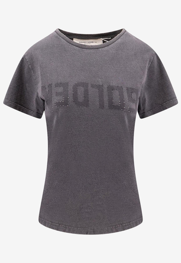 Golden Goose DB Perforated Logo Distressed T-shirt Gray GWP01221P00067160318_Grey_29856777