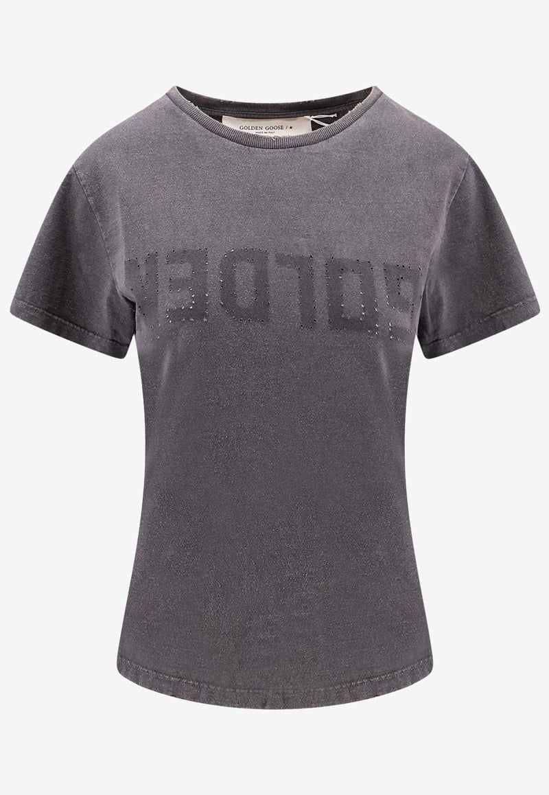 Golden Goose DB Perforated Logo Distressed T-shirt Gray GWP01221P00067160318_Grey_29856777