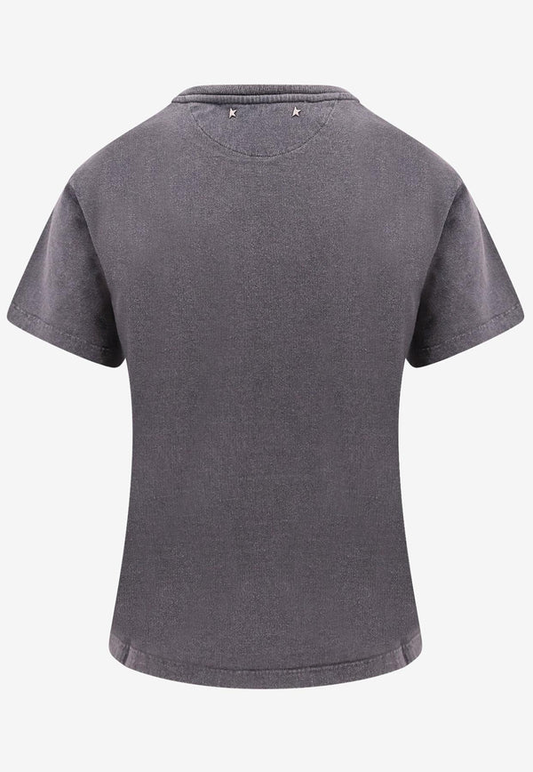 Golden Goose DB Perforated Logo Distressed T-shirt Gray GWP01221P00067160318_Grey_29856777