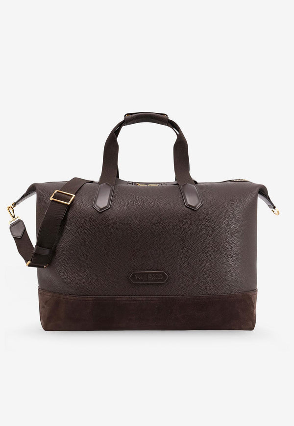 Tom Ford Grained Leather Travel Bag Brown H0529LCL325G1B051_Brown_29843511