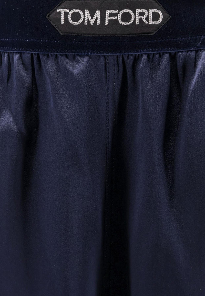 Tom Ford Logo Waistband Wide-Leg Pants Blue PAW397FAX881HB840_Blue_29848684