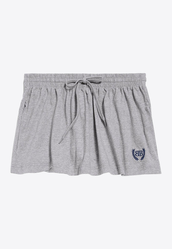 Balenciaga Embroidered Logo Mini Skirt Gray 834169TSVC91300_Grey_29842404