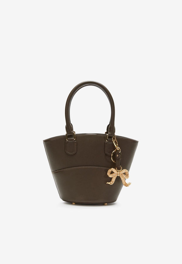 Self-Portrait Leather Shoulder Bag with Charms Brown PF25314BRBROWN_Brown_29840456