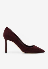 Jimmy Choo Romy 85 Suede Pumps Merlot ROMY85KDUDEEP MERLOT_DEEP MERLOT_29840021