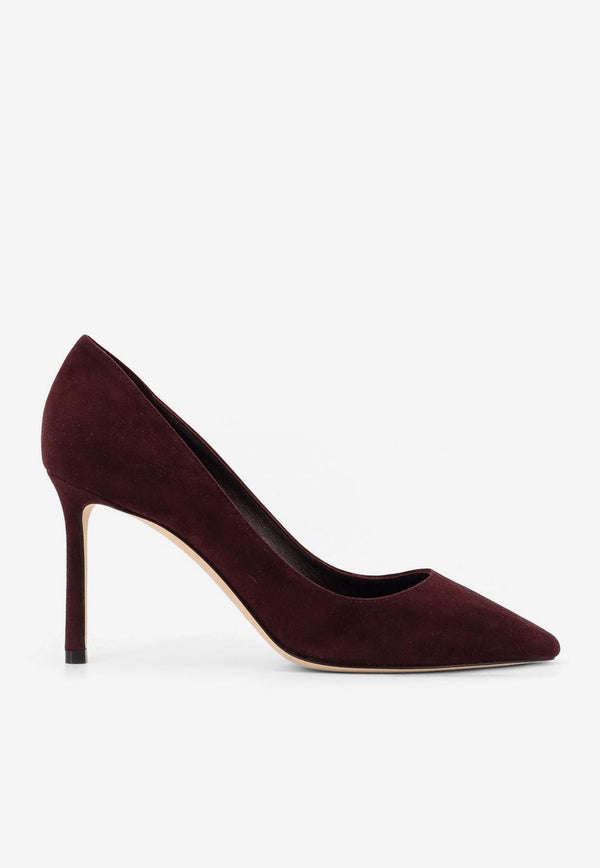 Jimmy Choo Romy 85 Suede Pumps Merlot ROMY85KDUDEEP MERLOT_DEEP MERLOT_29840021