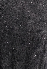 Brunello Cucinelli Cable Knit V-neck Sweater Gray MPG731302PC3595_Grey_29845204