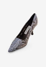 Jimmy Choo Ixia 80 Python Print Leather Pumps Multicolor IXIA80PATGARNET_Brown_29843077