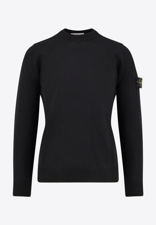 Stone Island Logo Patch Wool Sweater Black K2S155100071S00C4V0029_Black_29842064