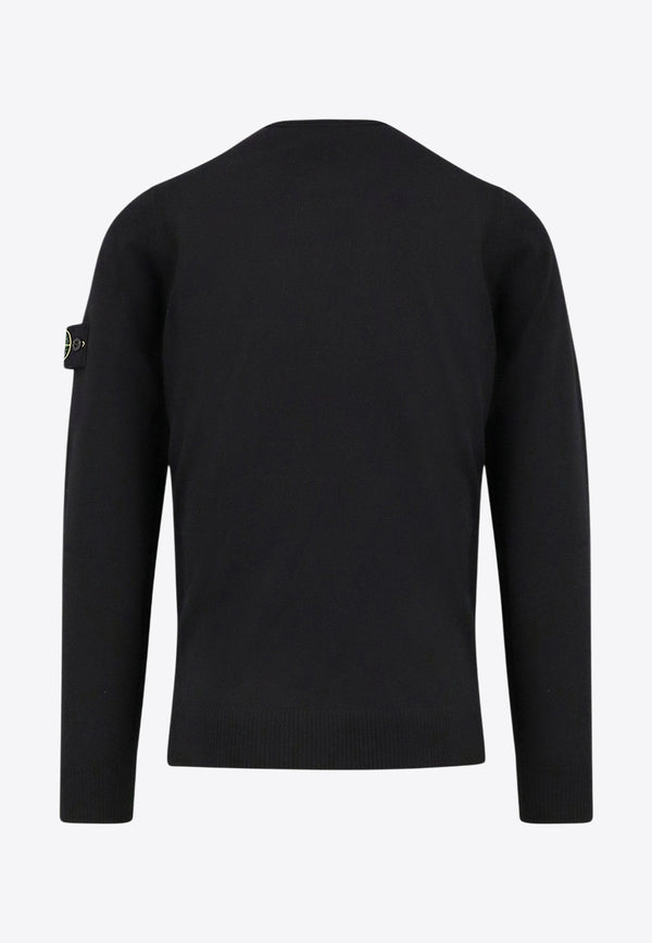 Stone Island Logo Patch Wool Sweater Black K2S155100071S00C4V0029_Black_29842064
