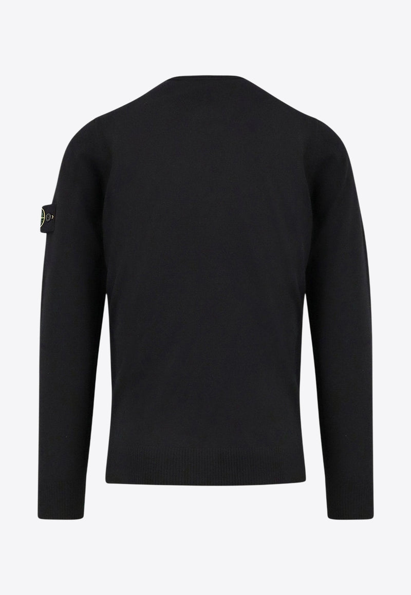 Stone Island Logo Patch Wool Sweater Black K2S155100071S00C4V0029_Black_29842064