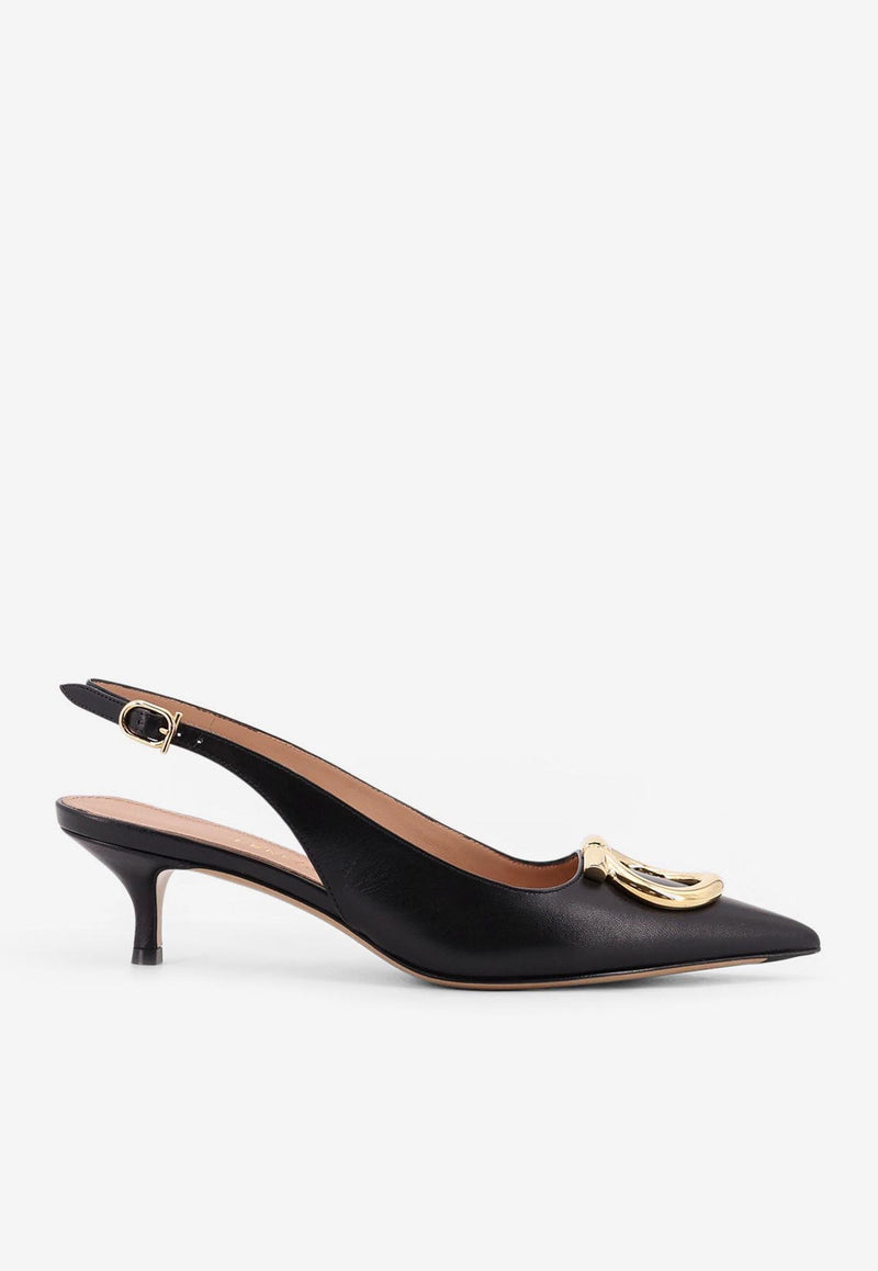 Ferragamo Sara 40 Maxi Gancini Slingback Pumps Black 01K497784806NERO_Black_29845338