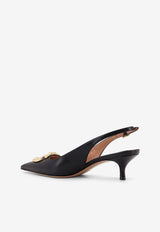 Ferragamo Sara 40 Maxi Gancini Slingback Pumps Black 01K497784806NERO_Black_29845338