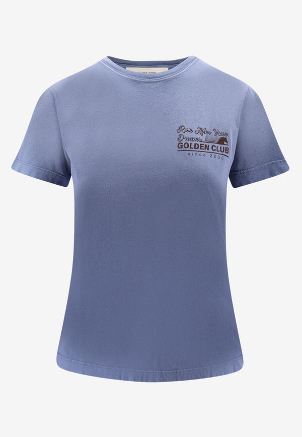 Golden Goose DB Gold Club Logo T-shirt Blue GWP02322P00212450270_CHINA BLUE_29857126