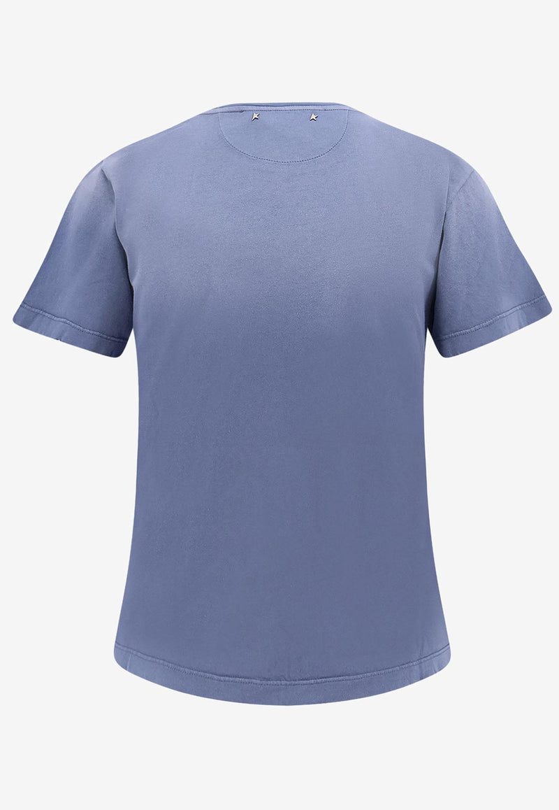 Golden Goose DB Gold Club Logo T-shirt Blue GWP02322P00212450270_CHINA BLUE_29857126