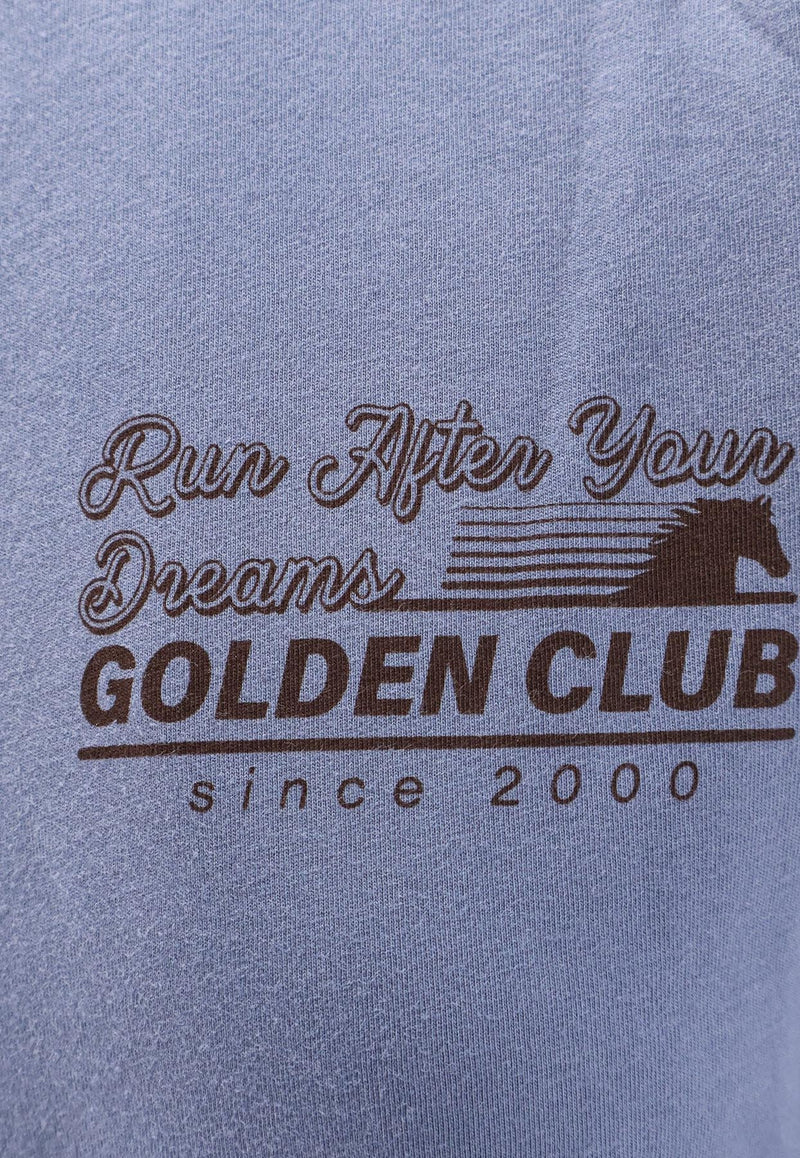 Golden Goose DB Gold Club Logo T-shirt Blue GWP02322P00212450270_CHINA BLUE_29857126