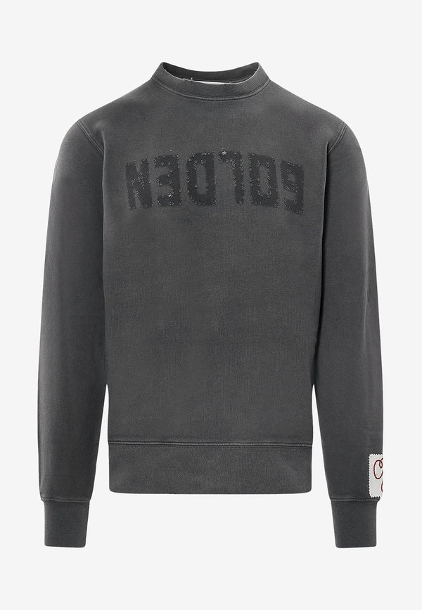 Golden Goose DB Perforated Logo Distressed Sweatshirt Gray GMP01223P00064260318_Grey_29857265