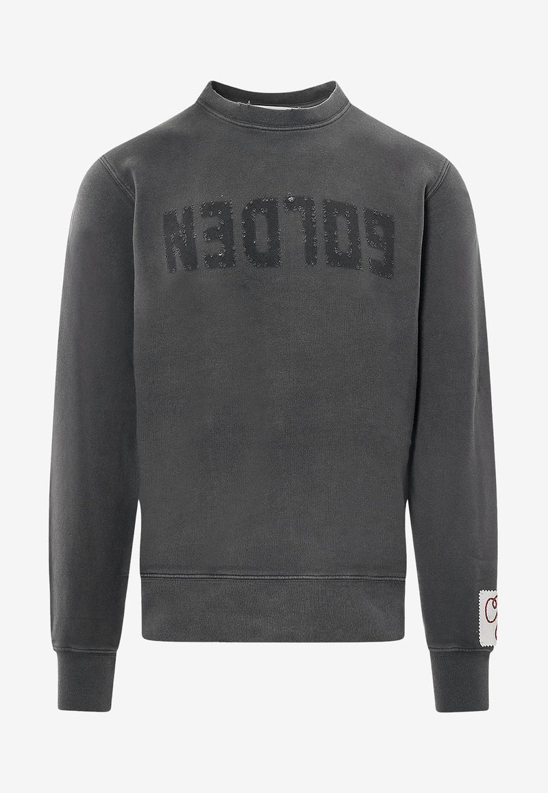 Golden Goose DB Perforated Logo Distressed Sweatshirt Gray GMP01223P00064260318_Grey_29857265
