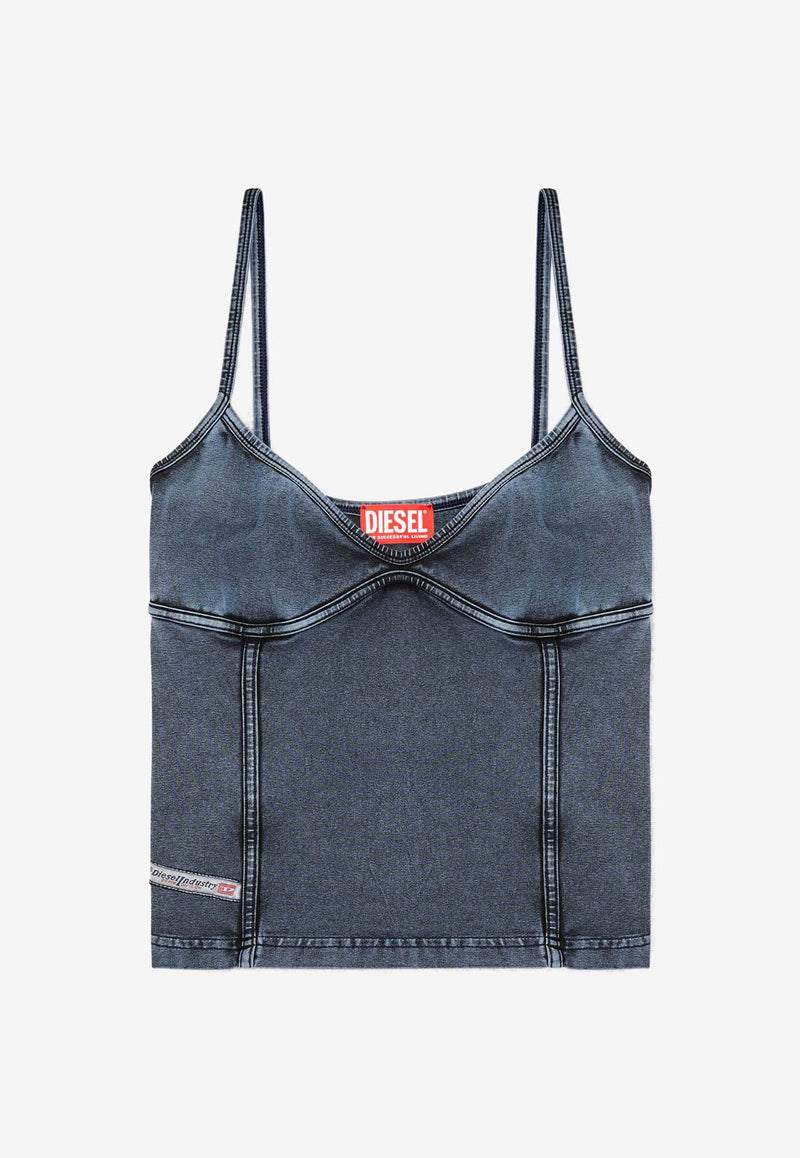 Diesel T-Ony Denim Cropped Top Blue A183610KIBY01A_Denim_29844311